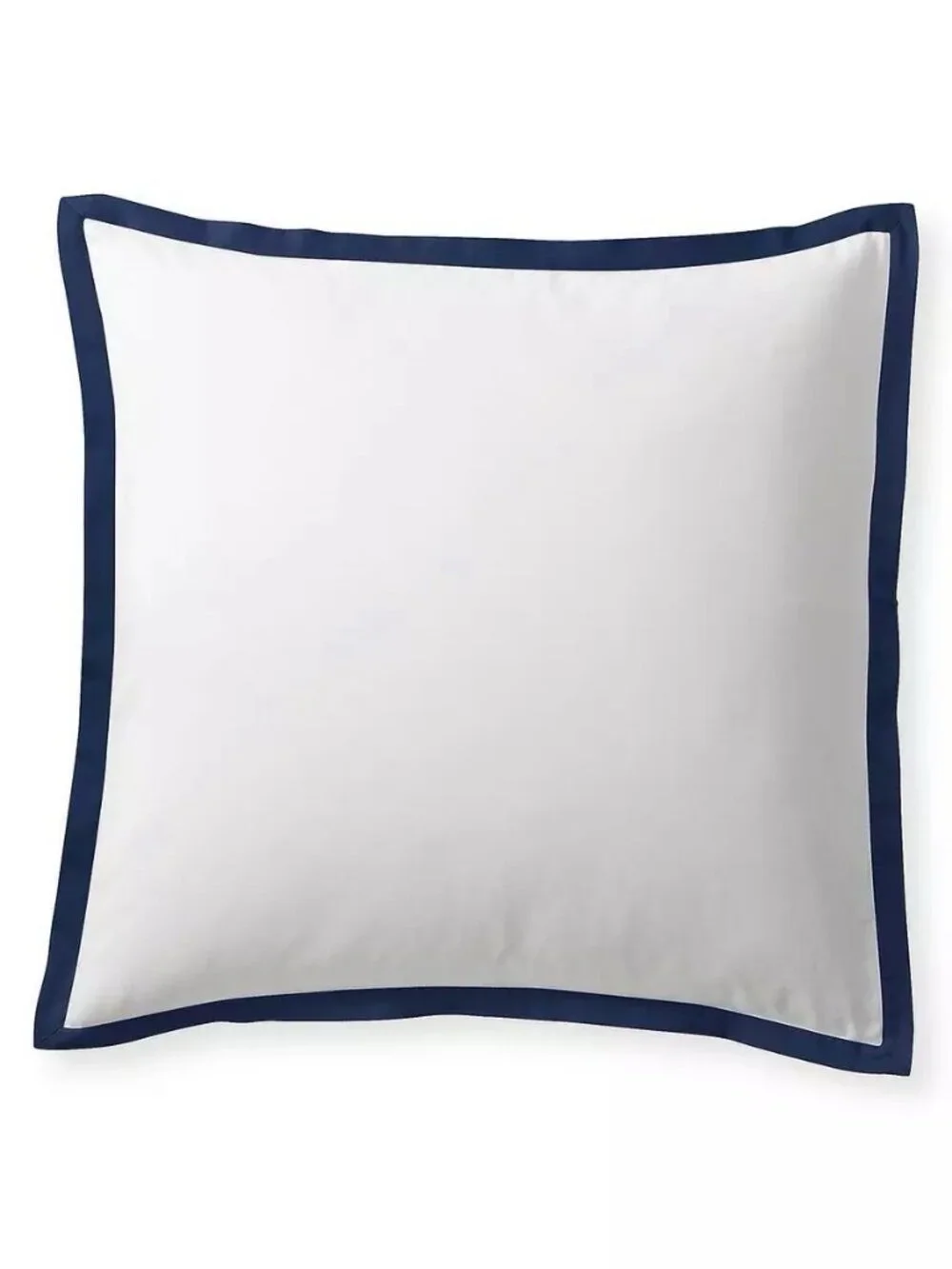 NEW Serena & Lily Border Frame Sateen Euro Pillow Shams (Set of 2)-Black Blue